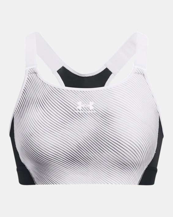 Women's HeatGear® Armour High Printed Sports Bra, Black, pdpMainDesktop image number 7
